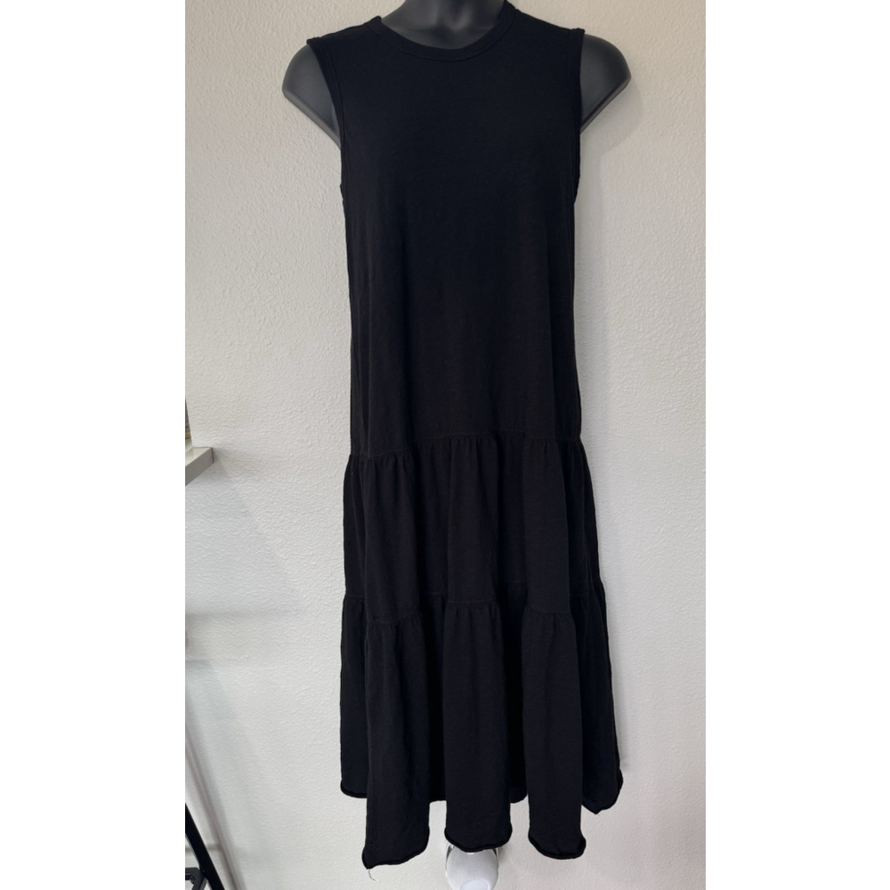 Wilt By Anthropologie Sleeveless Tiered Dress XL Midi Cotton Blend Black Flowy